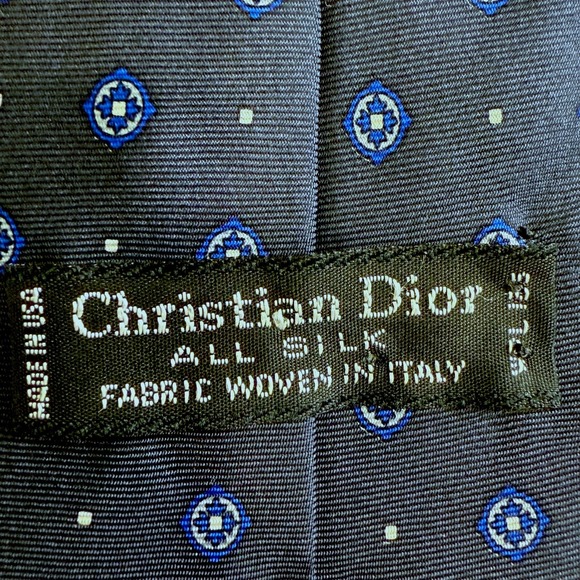 Vintage Christian Dior Mens Neckties Lot of 2 All Silk Woven Italy Made in USA - Picture 4 of 5